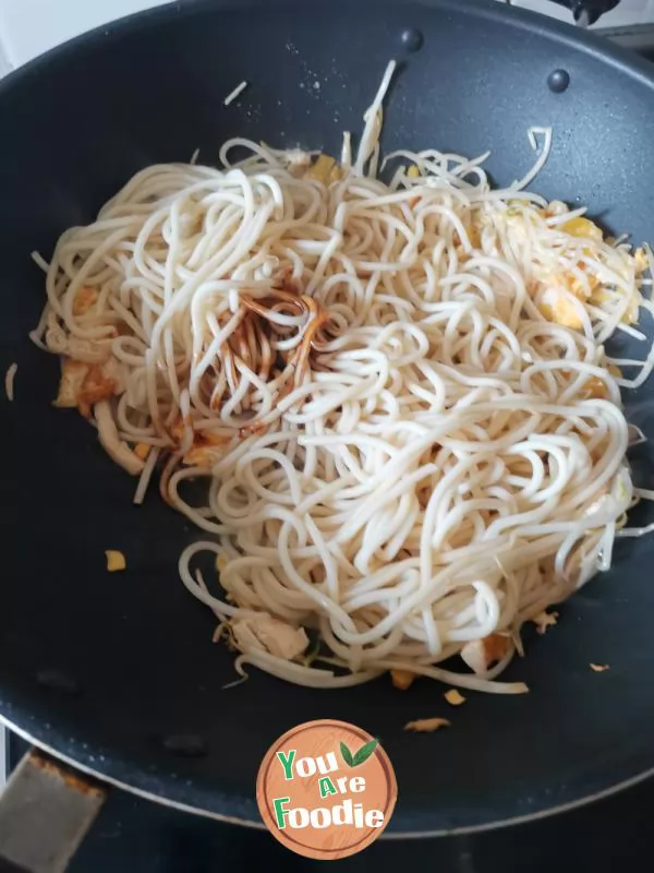 Stir-Fried Noodles with Shredded Chicken