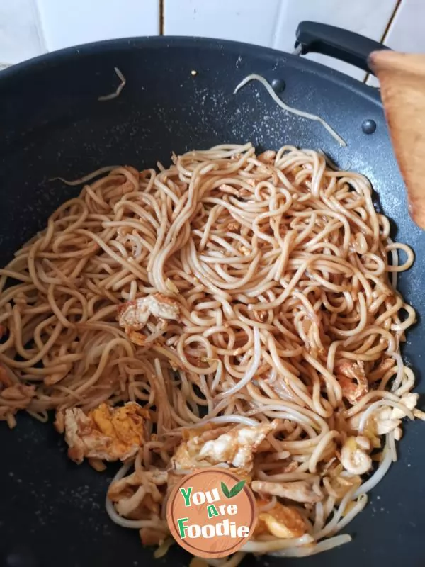 Stir-Fried Noodles with Shredded Chicken