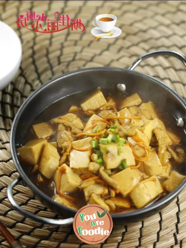 Cordyceps flower shredded meat tofu soup