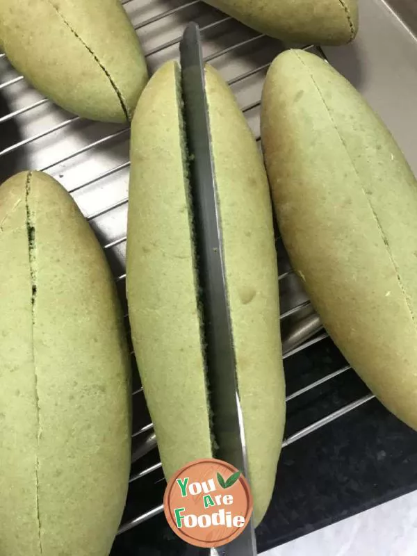 Cream Bread with Green Toast