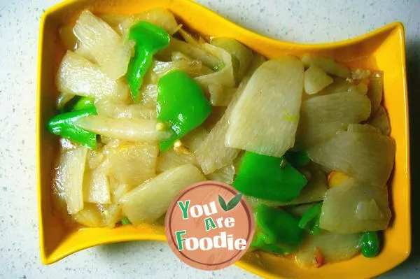 Fried yam with green pepper