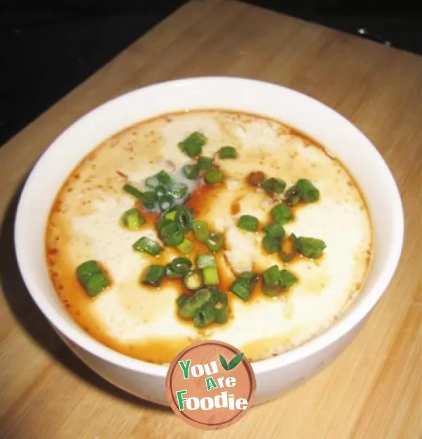 Steamed egg soup with crab meat