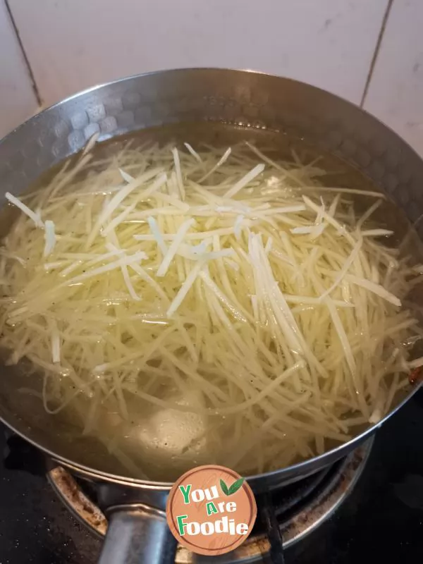 Colorful shredded potato