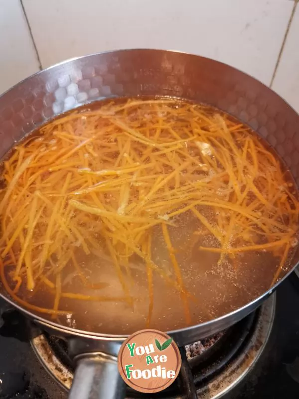 Colorful shredded potato