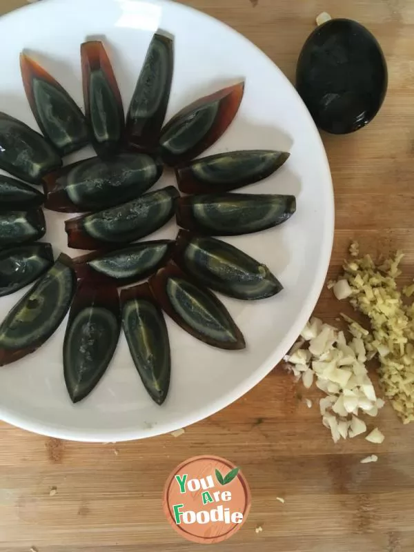 Mixed preserved egg with chopped pepper