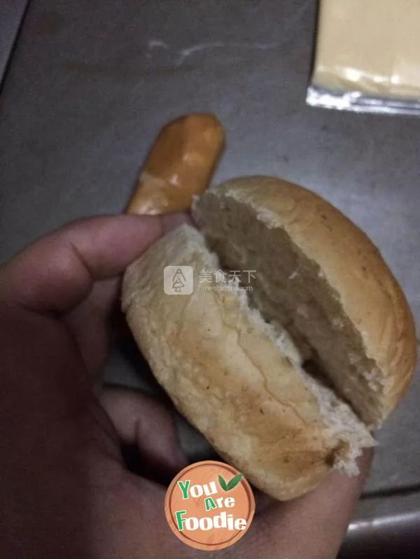 Five minute cheese sausage Burger