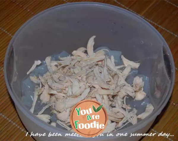 Shredded chicken skin