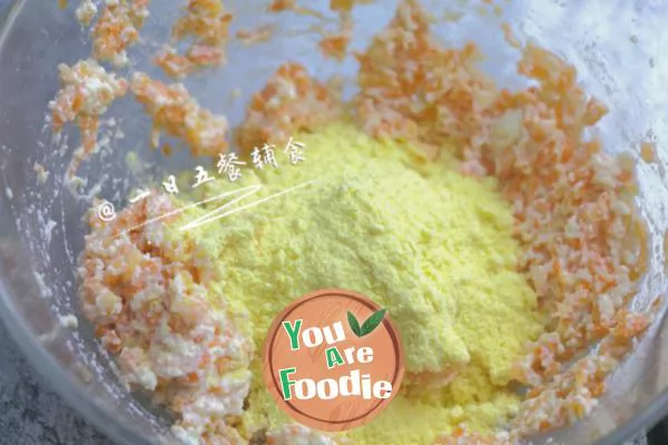 Tofu tortilla baby food supplement, carrot + corn flour + milk