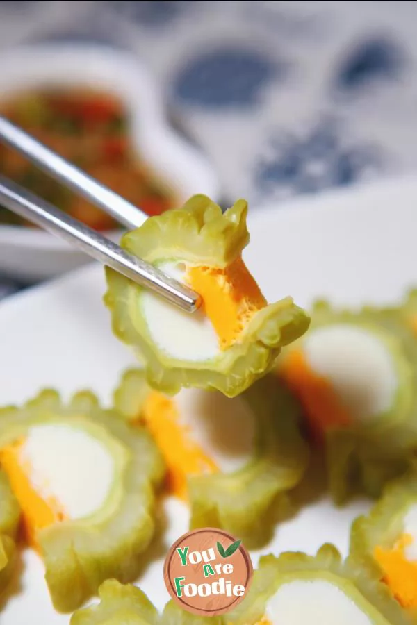 Steamed egg with bitter gourd