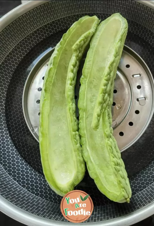 Steamed egg with bitter gourd