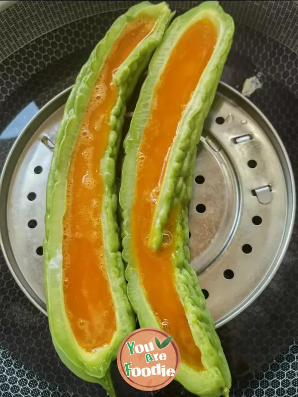 Steamed egg with bitter gourd