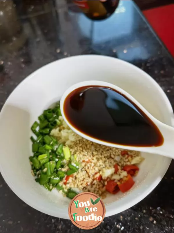 Steamed egg with bitter gourd