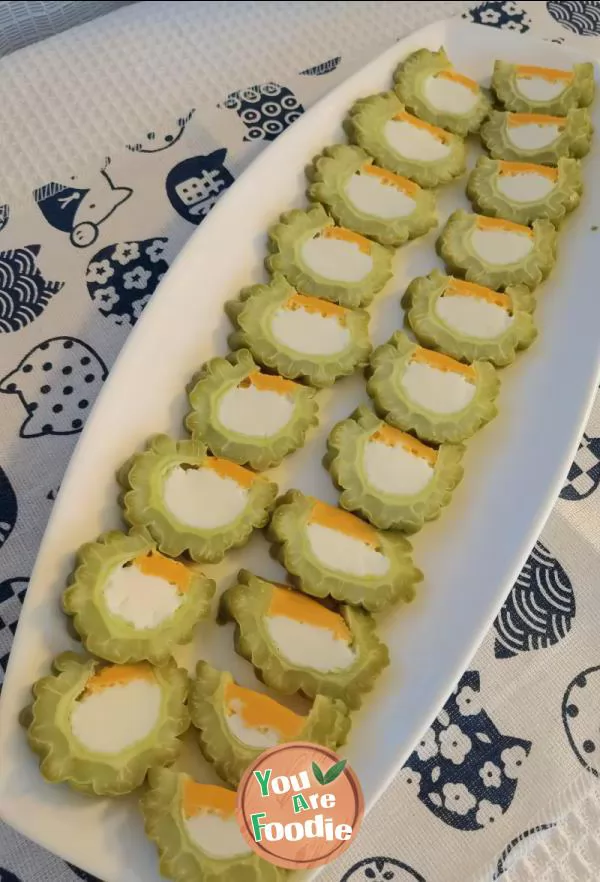 Steamed egg with bitter gourd