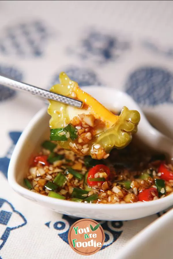 Steamed egg with bitter gourd