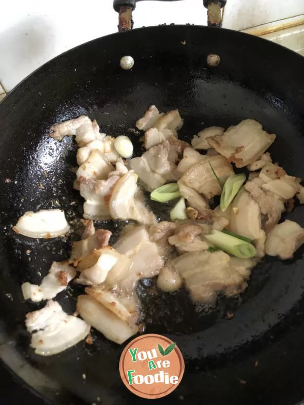Stir fried pork with green pepper