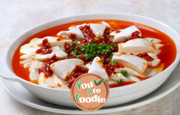 Steamed tofu with chopped pepper