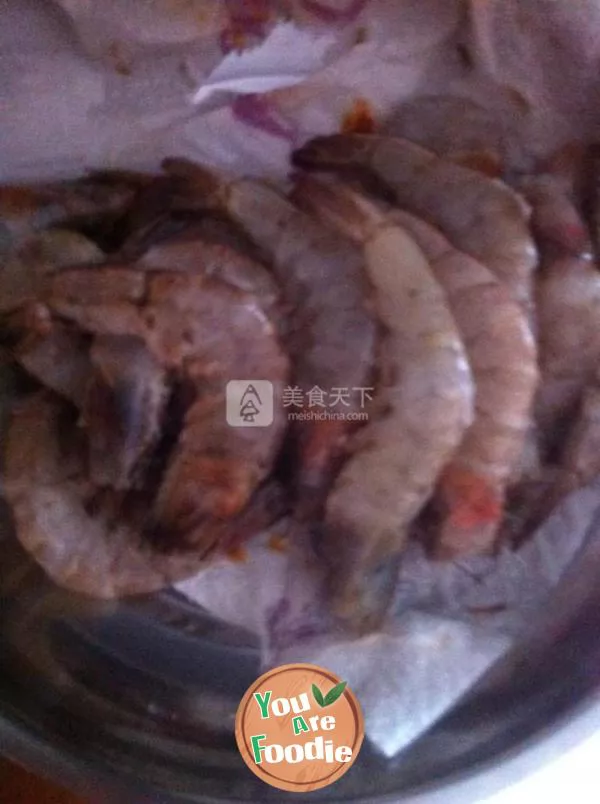 Fresh shrimp with tomato