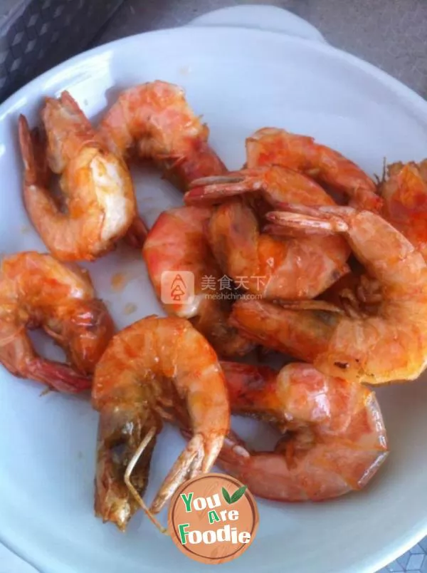 Fresh shrimp with tomato