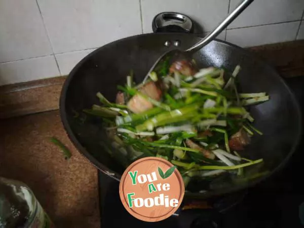 Fried pork with buckwheat