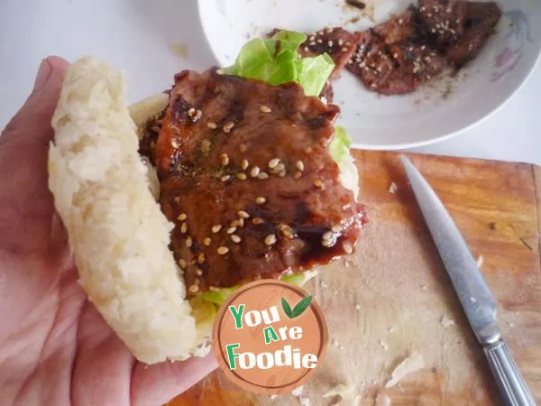 Street snack - fried bread with tenderloin