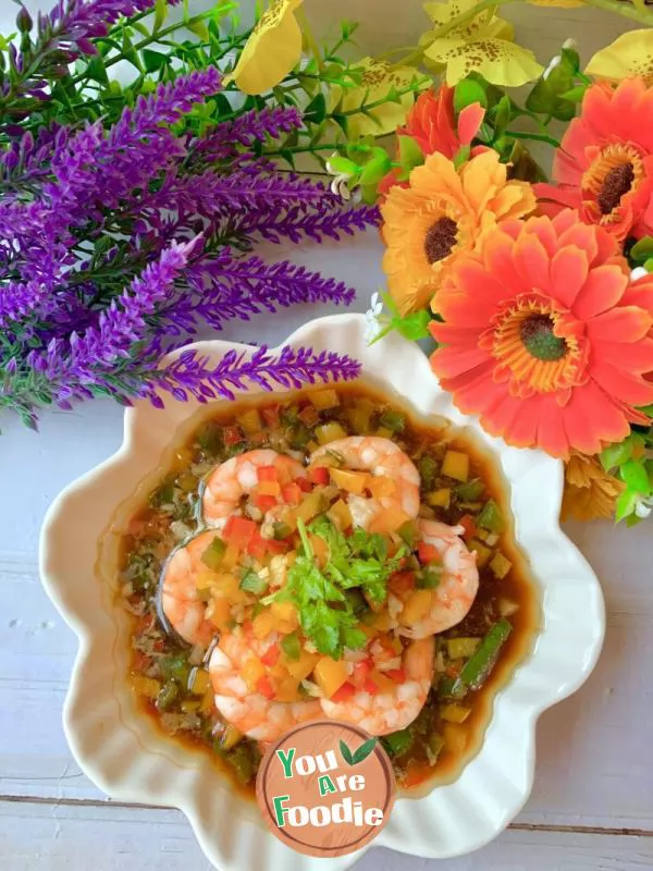 Steamed-Sweet-Potato-Powder-with-Fresh-Shrimp-and-Garlic