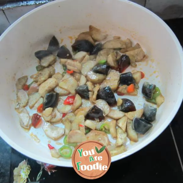 Eggplant with preserved egg