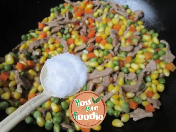 Multicolored fried rice