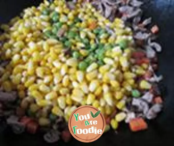 Multicolored fried rice