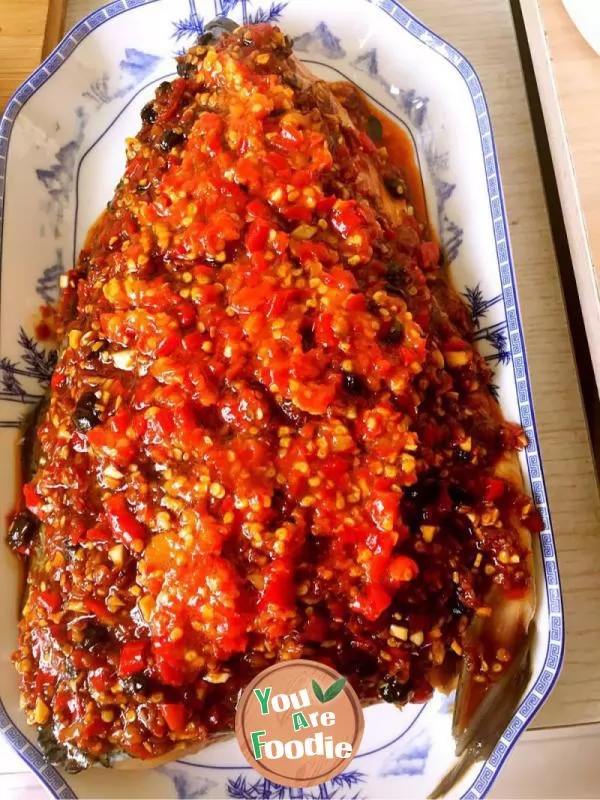 Steamed Fish Head with Diced Hot Red Peppers