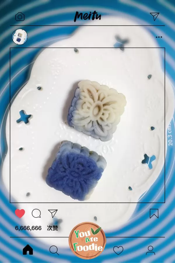 Butterfly bean flower ice skin moon cake