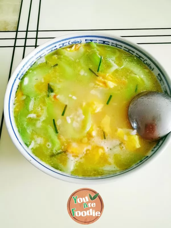 Rice-with-egg-and-towel-gourd-soup