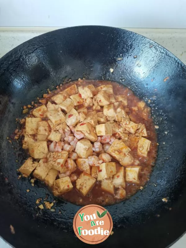 Braised Tofu with Shrimp