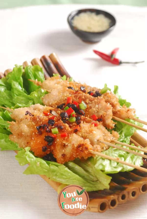 Fried fish kebabs with dried mother