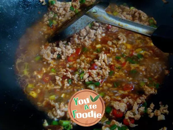 Steamed tofu with minced meat and eggs