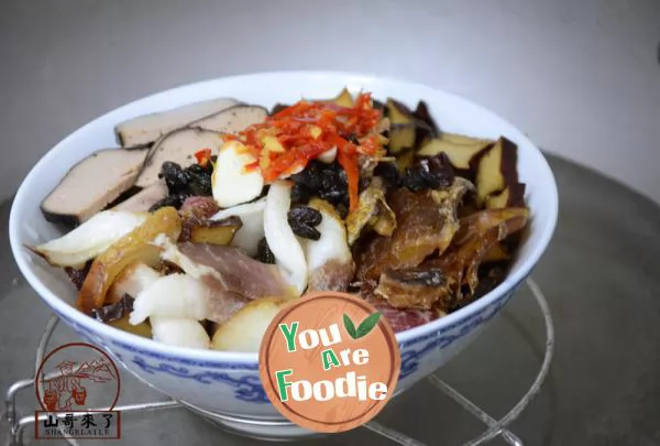 [method of preserved meat] steamed with preserved meat