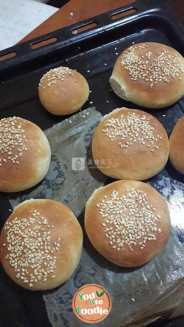 Homemade hamburger bread