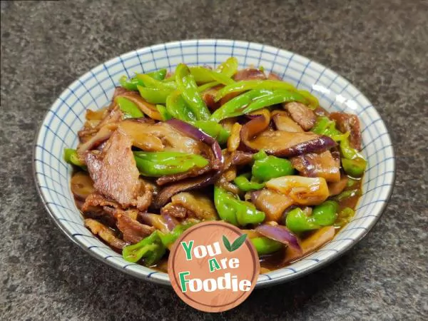 Stir fried Eggplant with Green Pepper