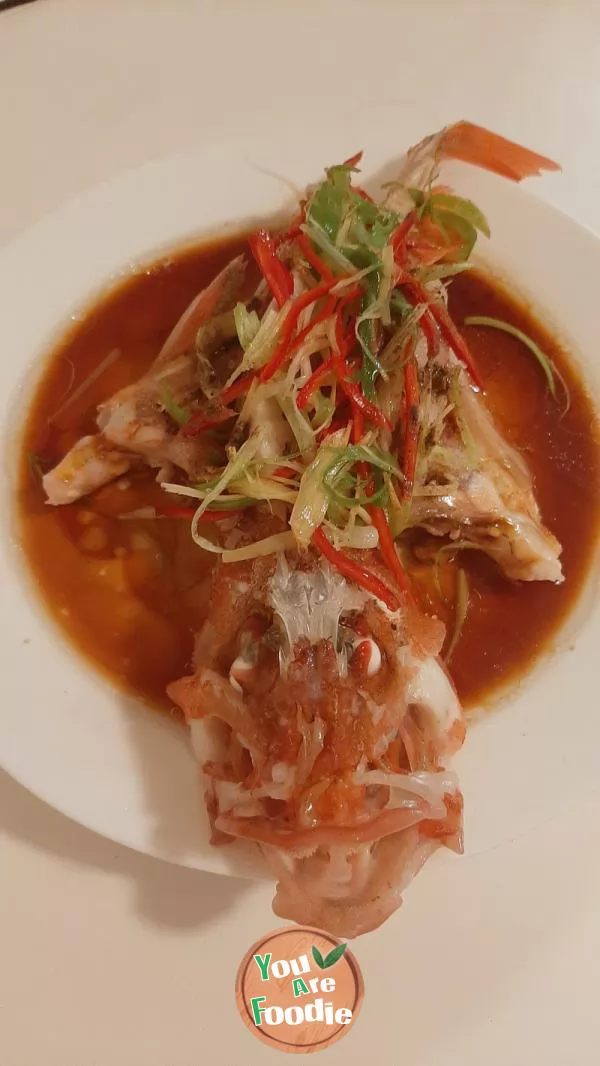 Steamed red grouper