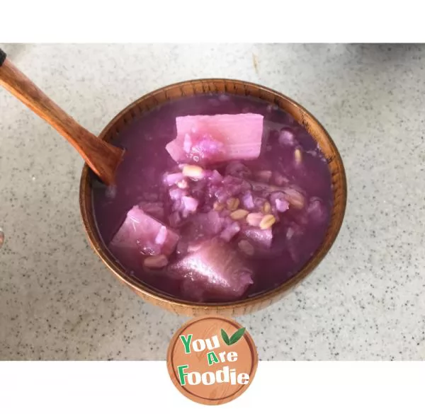 Purple-potato-taro-oatmeal-porridge