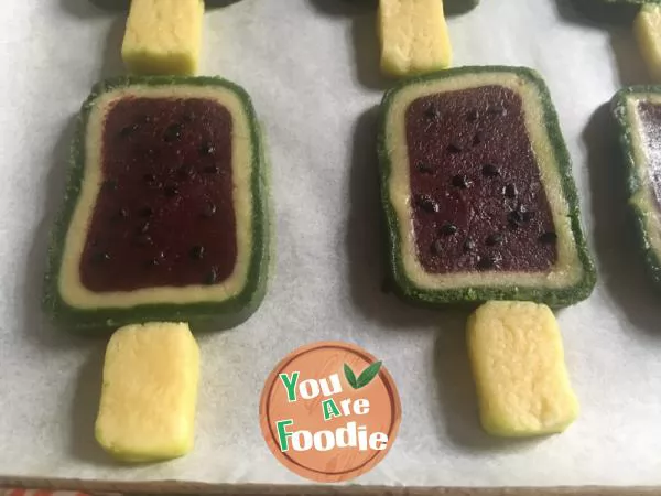 Watermelon popsicle cookies