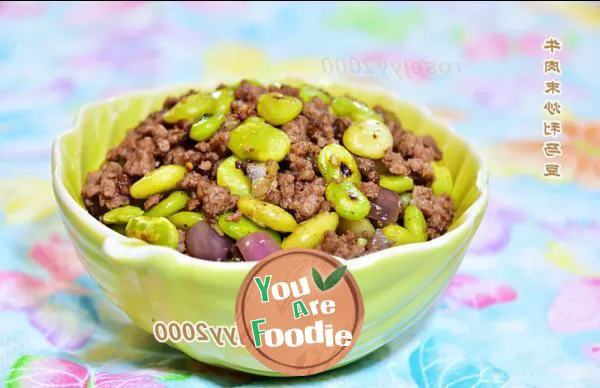 Stir-fried-lima-beans-with-minced-beef