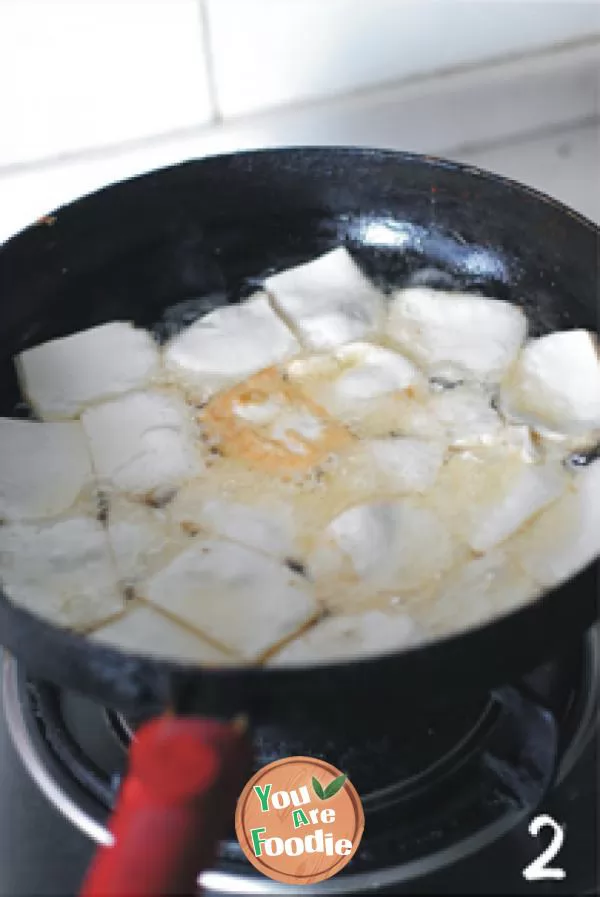 Braised Tofu with shrimp and leek