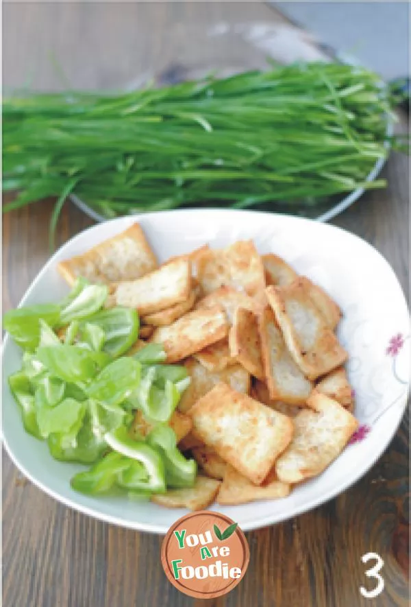 Braised Tofu with shrimp and leek