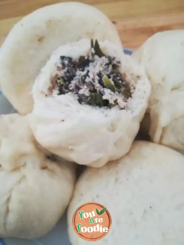 Vegetable, tofu, and fungus buns