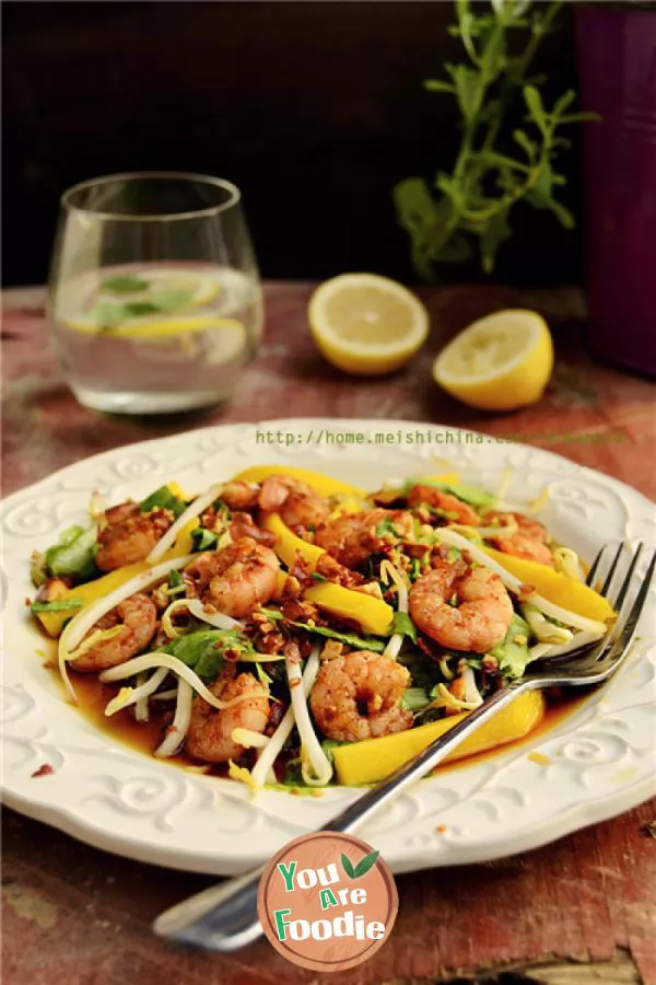 It is refreshing and appetizing Less than a minute to liquidate [Thai mango shrimp salad]