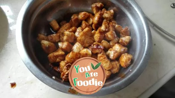 Fried diced chicken