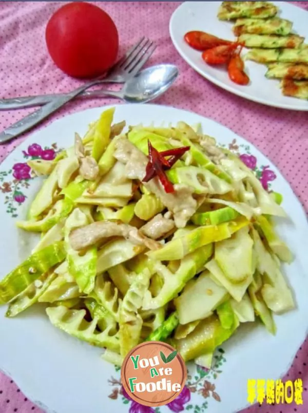 Fried shredded pork with bamboo shoots