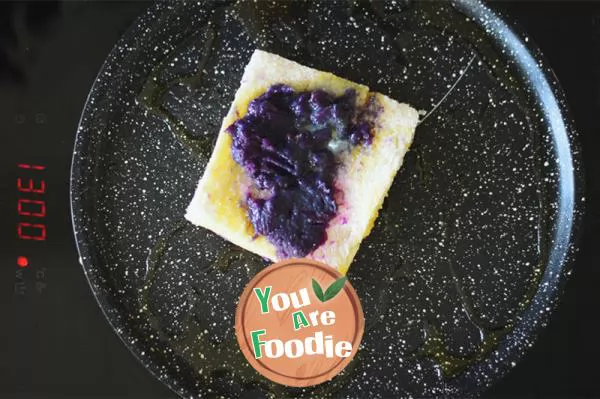 A healthy girl's weight loss breakfast -- purple potato toast