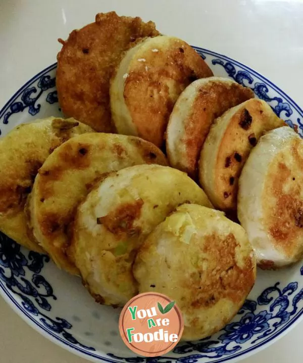 Steamed bun slices with Scallion