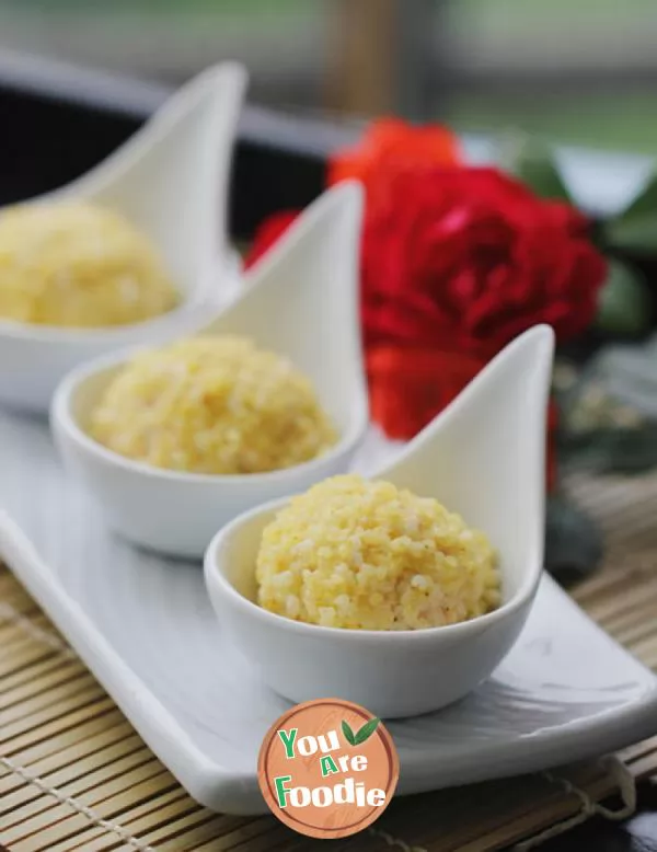 Shrimp balls with millet, tofu